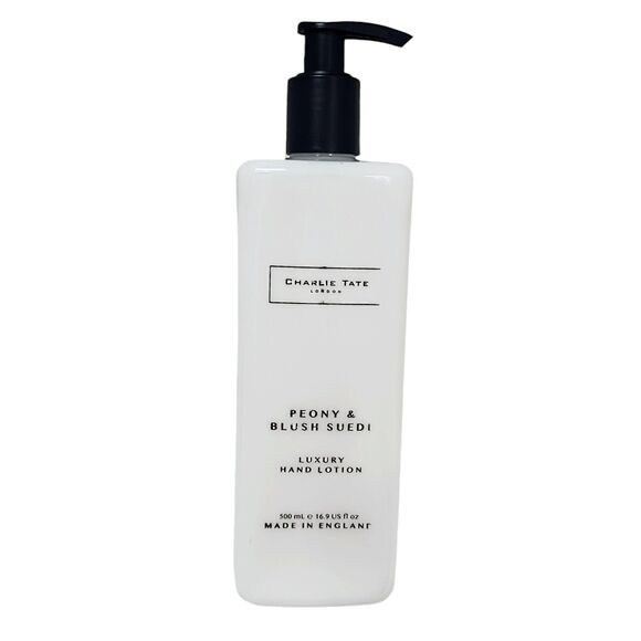 CHARLIE TATE Peony & Blush Suede LUXURY Hand lotion 16.9 FL oz. LONDON England - Picture 1 of 7